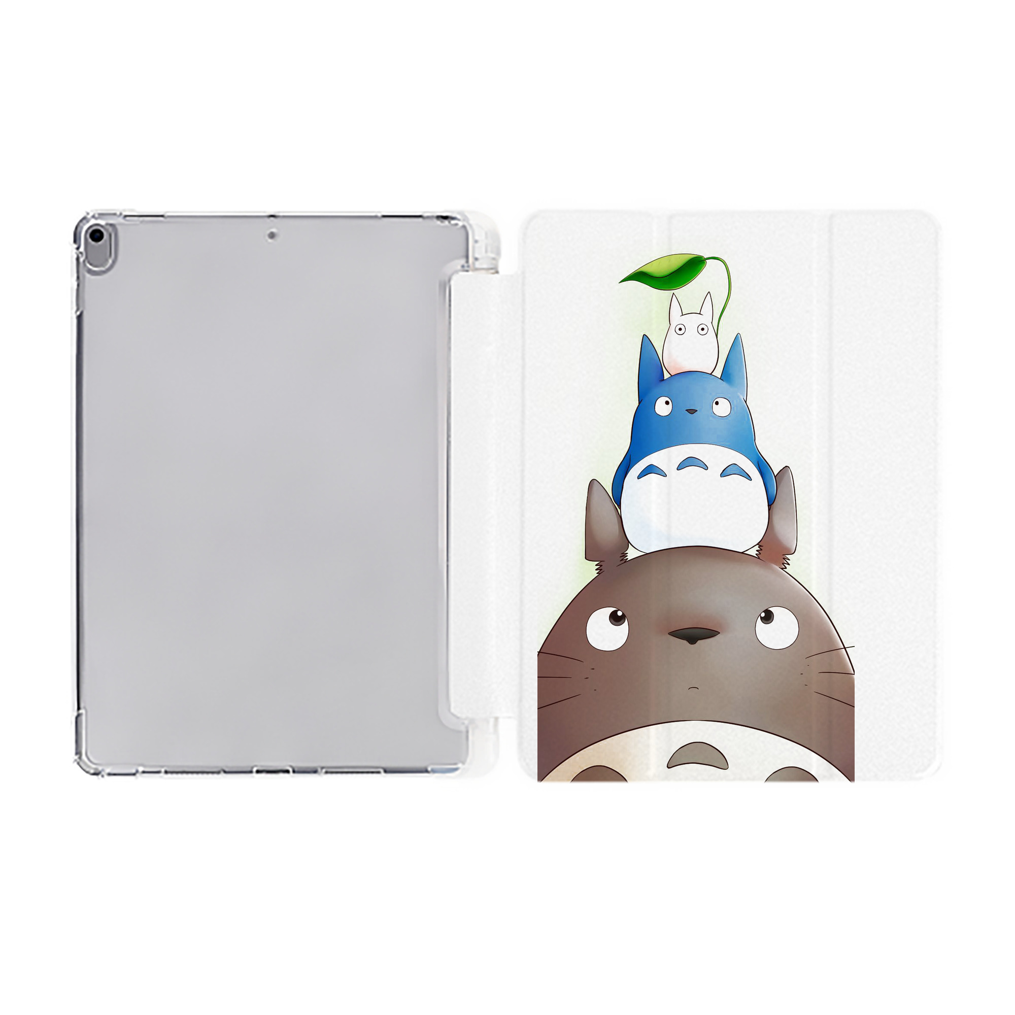 （画像用） となりのトトロ 草壁メイ 草壁サツキ My Neighbor Totoro Satsuki Kusakabe Mei Kusakabe IPad ケース ペン収納付き 三つ折りスタンド PUレザー×シリコン 対応機種9.5/10.5/10.9インチ